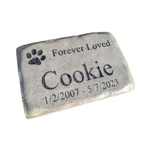 Personalized Engraved Pet Memorial Stone 8.5"x 5.5" Forever Loved