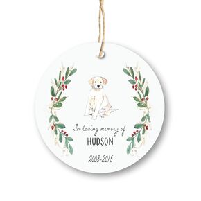 Labroador Retriever Lab Yellow Memorial Gift Loss of Dog Christmas Ornament