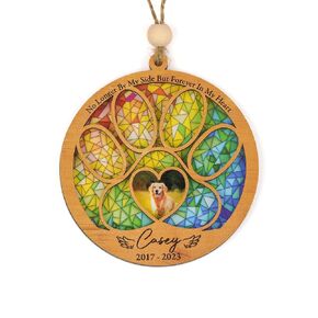 الكلب الشخصي Suncatcher ، هدايا تذكارية للكلاب لفقدان الكلب ، هدايا فقدان الحيوانات الأليفة ، فقدان هدية تعاطف الكلاب ، زخرفة الحيوانات الأليفة الخشبية الطبيعية ، هدية ذكرى الكلاب (الحنين)