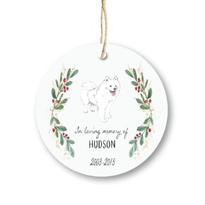 Samoyed Memorial Gift Loss of Dog Christmas Ornament