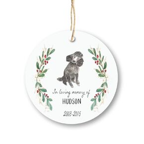 Poodle Memorial Gift Loss of Dog Christmas Ornament