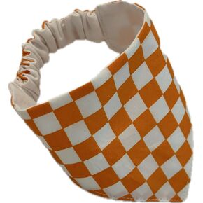 Scrunchie Dog Bandana, Orange & White Checkerboard, Volunteers, Football, Tennessee (X-Large)