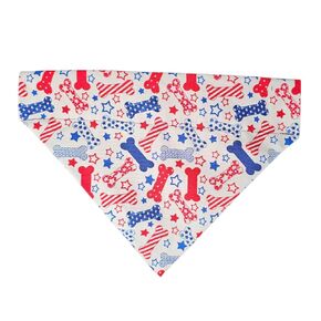 Patriotic Dog Bones Over the Collar Dog Bandana That Slips Onto Your Dogs Existing Collar Size (XXL)