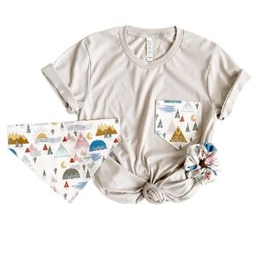 No Tie Dog Bandana with Scrunchie Set | Slip-On Dog Bandana | Camp | Dog Mom Gifts (Medium, Slip-on Bandana Sz. M)
