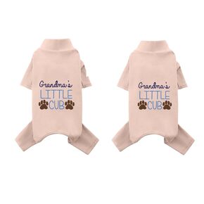 Dog Hoodie Grandmas Little Cub Hoodie Sweater Winter Dog Hoodie Warm Small Dog Sweatshirts Cotton Coat for Dogs(pink blue 9m)