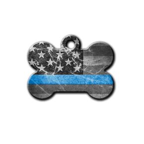 Blue Line Pet id tag, Dog tag for dog,American Flag pet tag, Personalized aluminum dog id tag