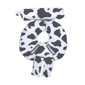 Infant Car Seat Head Support Set, Cow Print, Newborn Head Rest, Baby Strap Covers, Carry Cushion in Saudi Arabia
