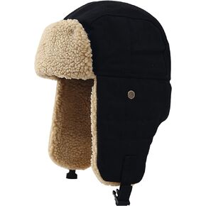 Unisex Trapper Hats Cotton Hat Women Men Faux Fur Russian Earflaps Hats Strap Winter Hunting Windproof Ski Outdoor Cap in Kuwait