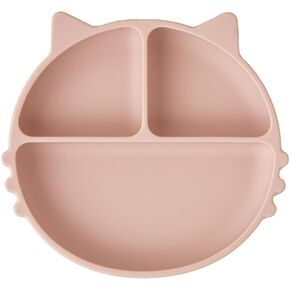 Chippi&Co Suction Plates For Baby 6+ Months, Toddler Feeding Supplies, Divided Dishes For Kids, Led Weaning Food Tray, Platos Para Bebes Comida 6 Meses, Silicone Utensils Set 1-3 Year Old (Cat Tray)