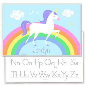 unicorn personalized placemat بواسطة Art Appeel ، 18 بوصة × 12 بوصة ، مغلفة