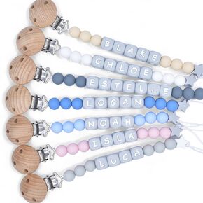 Personalized Silicone Pacifier Clip with Name Custom Name Stroller Clip Holder for Girls Boys