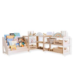 Montessori Bookshelf + Small Toy Shelf + Corner Toy Shelf, Wooden Shelf, Kids Bookcase, Toy Storage, Kids Furniture, Montessori Shelf (SET of 3 Shelves)