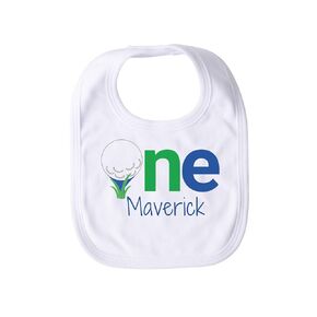 Golf First Birthday Bib Hole In One 1st Birthday Personalized Baby Boy Bib Golfing Boys Custom Baby Name Gift Cake Smash One Year Old