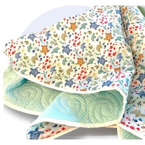 Sea turtles & Friends Quilt Blanket/Quilted Baby Blanket/Cotton Quilt/Crib Blanket/Crib Bedding/Patted Play Mat
