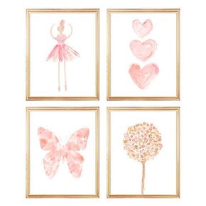 Ballet Gallery Wall, Set of 4, Ballerina Bedroom Prints, Unframed, 3 Colors