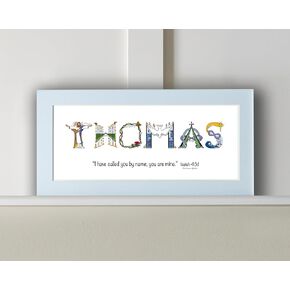 Personalized Baby Dedication Gift for Boys 10x20 Matted or Framed Print Custom Christian Gift