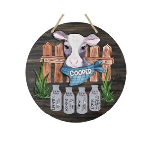 Farm Nursery - Hospital Room - Personalized Door Sign - Cow Milk Jugs - Gift for Baby Shower