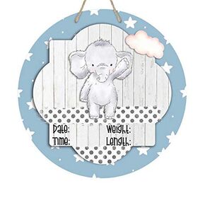 Elephant - Hospital Room - Personalized Door Sign - Gray Polka Dot - Gift for Baby Shower