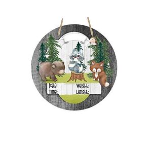 Woodland Nursery - Hospital Room - Personalized Door Sign - Fox Bear Raccoon - Gift for Baby Shower