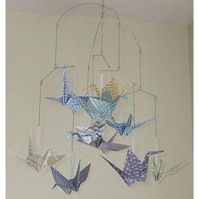 Patterned Whimsy Origami Bird Crane Baby Mobile