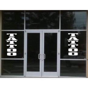 TATTOO Window storefront DECAL sticker (Vertical) tattoos shop artist