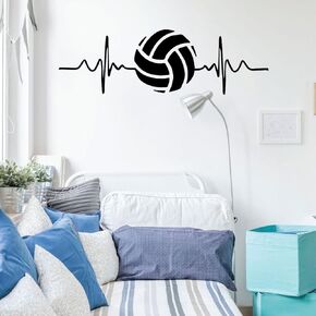 Volleyball Wall Decal - Heart Beat - Vinyl Art Decor for Bedroom or Playroom - Sports Decorations