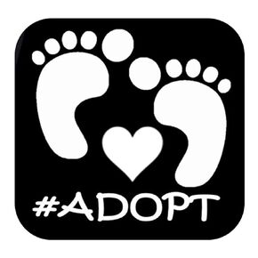 Adopt Baby Feet Sticker TP 402 vinyl 6" Decal adoption foster parent