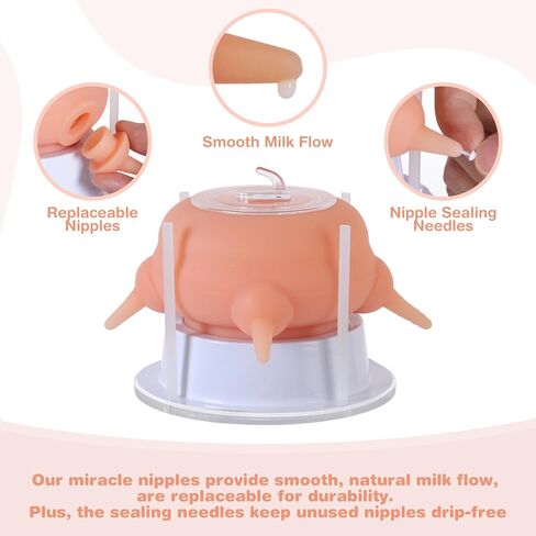 مغذيات جرو الحلمة التمريضية لجرى متعددة ، 200 مل من السيليكون من فئة الطعام مع 4 حلمات قابلة للفصل قابلة للضبط ، حلمة تدفق ناعمة لمجموعة تغذية الزجاجة القط (الوردي) in Kuwait