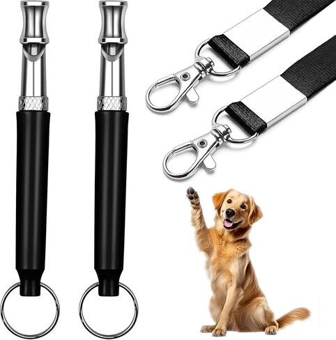 Dog Whistle - Stop Barking Neighbors Dog, Ultra-Wide Frequency Ultrasonic Silent Dog Whistle for Dog, 2 Pack Professional Recall Dog Training Whistles in Saudi Arabia