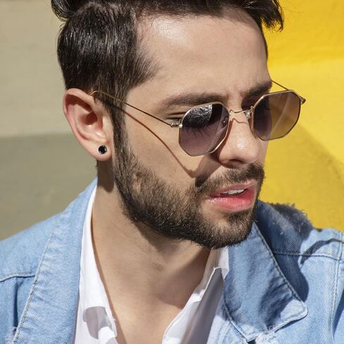 FIASASO 5 أزواج من أقراط التيتانيوم الجراحية المسطحة المصنوعة من الفولاذ المقاوم للصدأ للرجال والنساء قوس قزح 5A مكعب زركونيا برغي خلفي أقراط الغضروف أقراط النوم هيبوالرجينيك in Kuwait