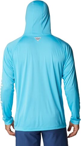 Columbia Men's Terminal Tackle Hoodie, Carbon/Opal Blue Logo, 2X Tall in Saudi Arabia
