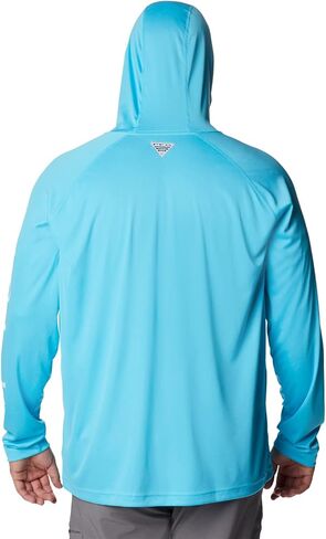 Columbia Men's Terminal Tackle Hoodie, Carbon/Opal Blue Logo, 2X Tall in Saudi Arabia