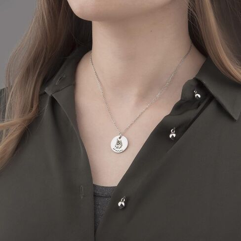 Anavia Customized Pet Portrait & Name Necklace, Personalized Pet Gifts Photo Engraved Necklace, Pet Memorial Jewelry Gift, Cat Dog Necklace for Animal Lover, Dog Mom, Birthday Gift in Saudi Arabia