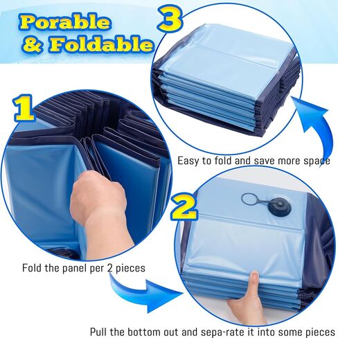 PatiencET Foldable Dog Pool, 63'' Portable Dog Swimming Pool with Quick Drain Valve, Pet Puppy Bathing Tub for Indoor Outdoor in Saudi Arabia