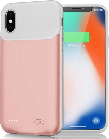حافظة بطارية لهاتف iPhone X/XS، غطاء حماية نحيف محمول قابل لإعادة الشحن بقدرة 7000 مللي أمبير في الساعة، بنك طاقة لشحن X/XS (5.8 بوصة) شاحن ممتد (أسود)، (FYT-A68) in Kuwait