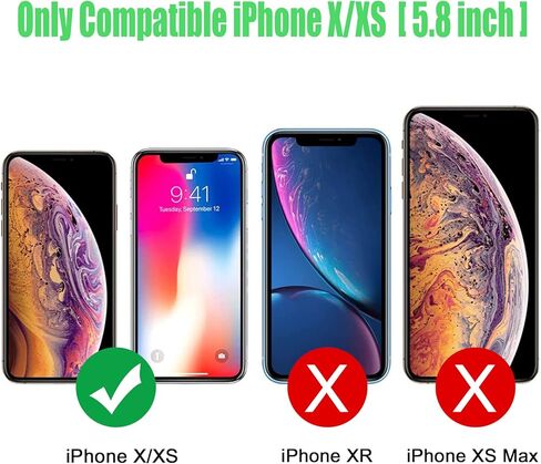 حافظة بطارية لهاتف iPhone X/XS، غطاء حماية نحيف محمول قابل لإعادة الشحن بقدرة 7000 مللي أمبير في الساعة، بنك طاقة لشحن X/XS (5.8 بوصة) شاحن ممتد (أسود)، (FYT-A68) in Kuwait