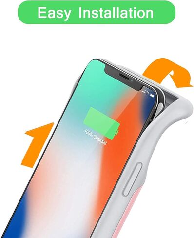 حافظة بطارية لهاتف iPhone X/XS، غطاء حماية نحيف محمول قابل لإعادة الشحن بقدرة 7000 مللي أمبير في الساعة، بنك طاقة لشحن X/XS (5.8 بوصة) شاحن ممتد (أسود)، (FYT-A68) in Kuwait