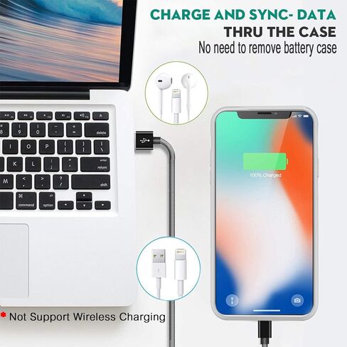 حافظة بطارية لهاتف iPhone X/XS، غطاء حماية نحيف محمول قابل لإعادة الشحن بقدرة 7000 مللي أمبير في الساعة، بنك طاقة لشحن X/XS (5.8 بوصة) شاحن ممتد (أسود)، (FYT-A68) in Kuwait