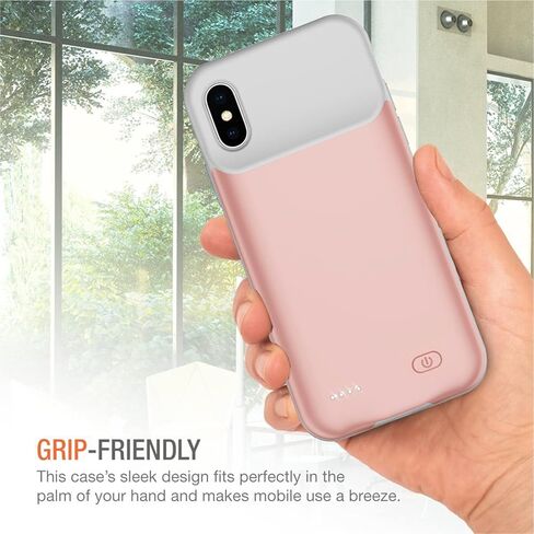 حافظة بطارية لهاتف iPhone X/XS، غطاء حماية نحيف محمول قابل لإعادة الشحن بقدرة 7000 مللي أمبير في الساعة، بنك طاقة لشحن X/XS (5.8 بوصة) شاحن ممتد (أسود)، (FYT-A68) in Kuwait