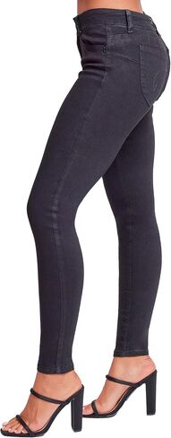 YMI Womens Wannabettabutt Mid-Rise Skinny Jean Made with Recycled Fibers in Saudi Arabia