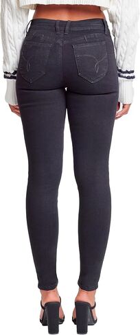 YMI Womens Wannabettabutt Mid-Rise Skinny Jean Made with Recycled Fibers in Saudi Arabia