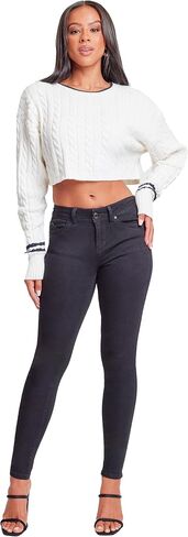 YMI Womens Wannabettabutt Mid-Rise Skinny Jean Made with Recycled Fibers in Saudi Arabia