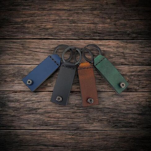 علبة جلدية لـ Yubikey 5 NFC و 5C NFC ، واقي يوبيكو ، ومفتاح أمان تغطية الوجه ، وحامل مفاتيح مع حلقة معدنية ، 9 ألوان (أزرق) in Saudi Arabia