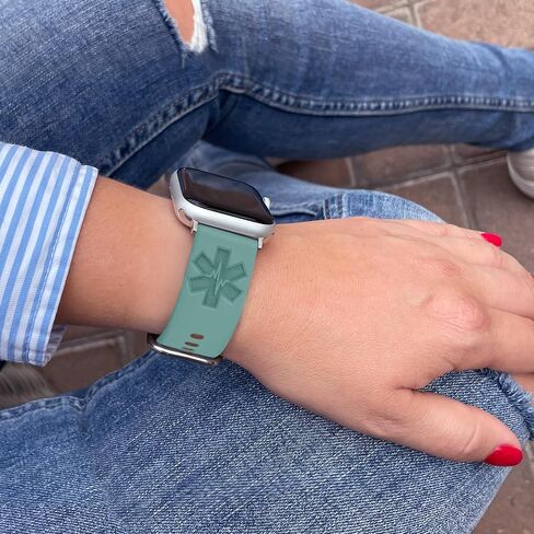 Emergency Medical Alert Personalized Bands Compatible with Apple Watch Silicone Strap 38 40 41 42 44 45 Custom ID Bracelets Medical Bracelets Wristband for Men Women (Pink Sand, 42mm (for Series 10) M/L) in Saudi Arabia
