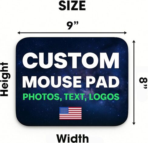 لوحة الماوس المخصصة - صورة مخصصة أو نص | Square 8x9 "Neoprene Desk Mat للمكتب والعمل والألعاب in Kuwait
