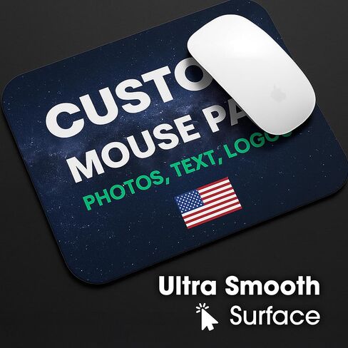 لوحة الماوس المخصصة - صورة مخصصة أو نص | Square 8x9 "Neoprene Desk Mat للمكتب والعمل والألعاب in Kuwait