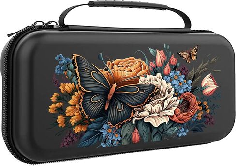 Flowers Switch Case For Nintendo Switch OLED/Switch LITE/Switch Accessories, Cute Carry Protective Bag, Travel Game Console Cases, Controller Hard Shell Holder 20 Cartridge Slot J69 in Saudi Arabia