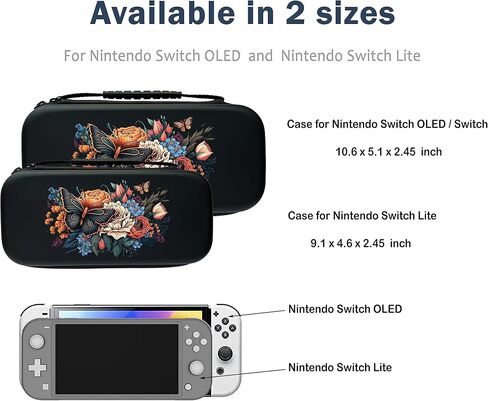 Flowers Switch Case For Nintendo Switch OLED/Switch LITE/Switch Accessories, Cute Carry Protective Bag, Travel Game Console Cases, Controller Hard Shell Holder 20 Cartridge Slot J69 in Saudi Arabia