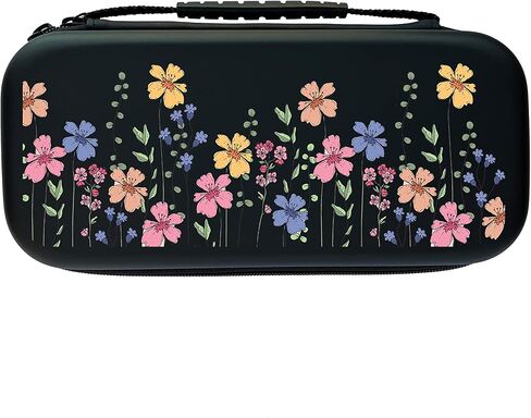 Flowers Switch Case For Nintendo Switch OLED/Switch LITE/Switch Accessories, Cute Carry Protective Bag, Travel Game Console Cases, Controller Hard Shell Holder 20 Cartridge Slot J69 in Saudi Arabia