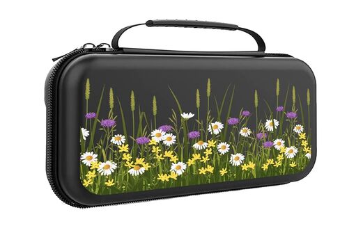 Tiny Flowers Switch Case For Nintendo Switch OLED/Switch Accessories, Cute Carry Protective Bag, Girl Travel Game Console Cases, Controller Hard Shell Holder With 20 Cartridge Slots U413 in Kuwait